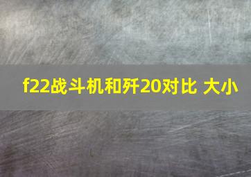 f22战斗机和歼20对比 大小